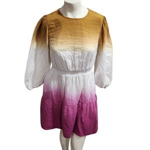 Universal Thread Ombre Colorblock Tie Dye Arsty Knee Length Dress Eclectic Fade